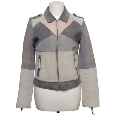 Bikerjakke (Grå, Pink, Flerfarvet) fra Tom Tailor Denim Polyester, Læder