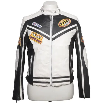 Motorcycle jacket (Black, White) from Fortunate Cotton, Polyester