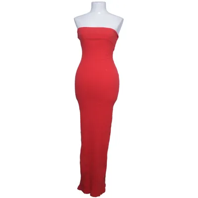 Robe longue (Rouge) de Bershka Coton, Élasthane
