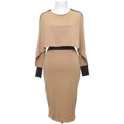 Dress (Beige, Black) from Fashionmia Elastane, Polyester