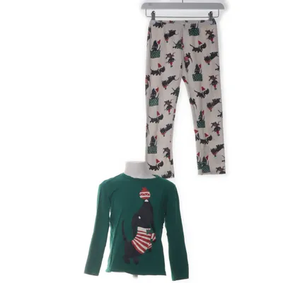 Pyjama (Wit, Meerkleurig, Groen) van Hema Katoen, Polyester