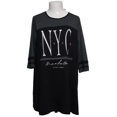Lange mouwen shirt (Zwart, Grijs) van Yours Katoen, Polyester