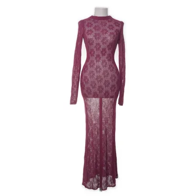 Maxi jurk (Lila) van Mango Katoen, Elastaan, Linnen, Polyester, Viscose