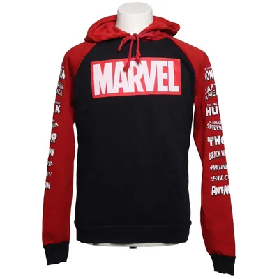 Hoodie (Black, Red) from Marvel Cotton, Elastane, Polyester