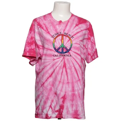 T-shirt (Pink, Hvid) fra Hanes Heavyweight Bomuld