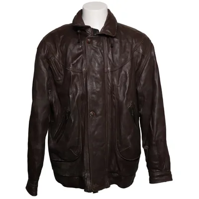 Leather jacket (Brown) from Cotton Republic Leather, Viscose