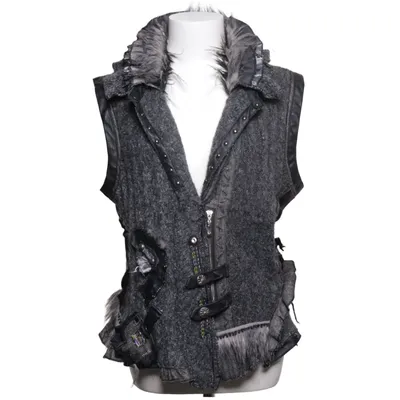 Gilet d'extérieur (Gris, Noir) de Juju & Christine Acrylique, Coton, Élasthane, Laine