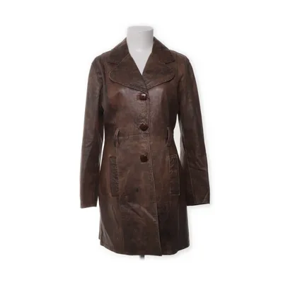 Läderkappa (Brun) Skinn, Viskos