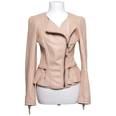 Lederjacke (Beige) von Zara Basic Leder, Polyester