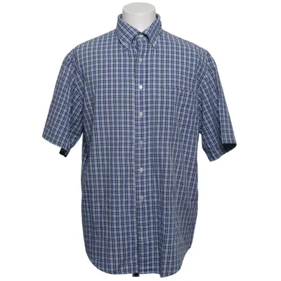 Short sleeve shirt (Blue, White) from Lands' End Cotton, Polyester