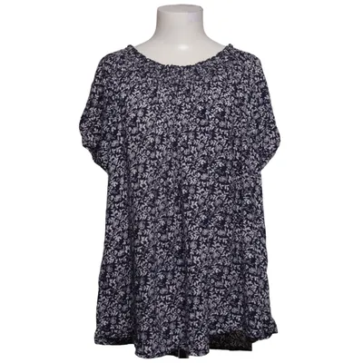 Top (Blue, White) from Plus Size Viscose