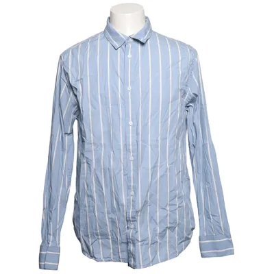 Skjorte (Blå, Hvid) fra H&M Man Bomuld