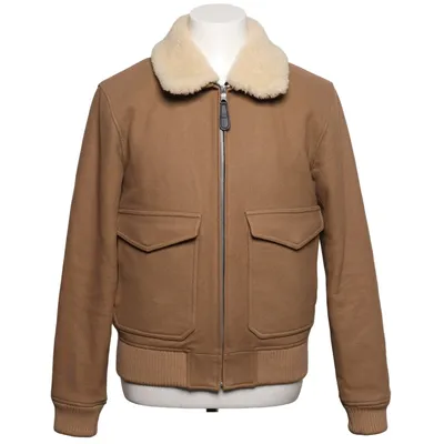 Veste (Marron) de Sandro Cachemire, Coton, Cuir, Laine de mouton, Polyamide, Polyester, Viscose