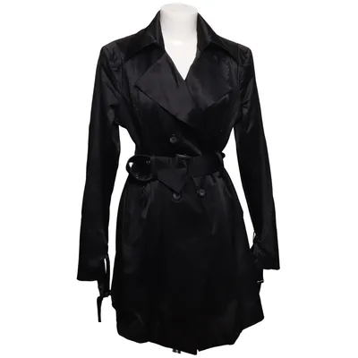 Trench-coat (Noir) de Blanc Noir Coton, Élasthane, Polyamide, Polyester
