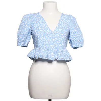 Top (Blue, White) from Zara Cotton, Polyester