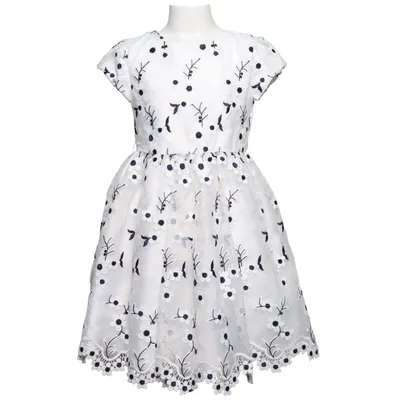 Blumenkinderkleid (Weiß, Schwarz) von Abel & Lula Baumwolle, Polyamid, Polyester