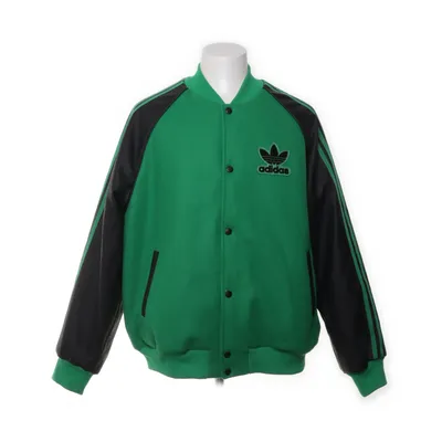 Collegejacka (Grön, Svart) från Adidas Akryl, Bomull, Elastan, Polyester, Polyuretan, Ull