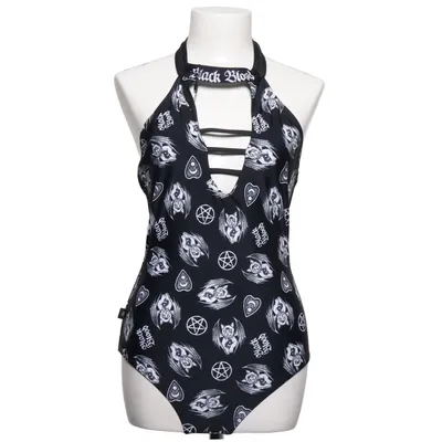 Baddräkt (Svart, Vit) från Gothicana by EMP Elastan, Polyamid, Polyester