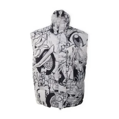 Outdoor vest (Wit, Zwart) van Bershka x Billie Eilish Polyester