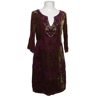 Kjole (Lilla, Brun, Flerfarvet) fra Halé Bob Elastan, Polyester, Silke, Viscose