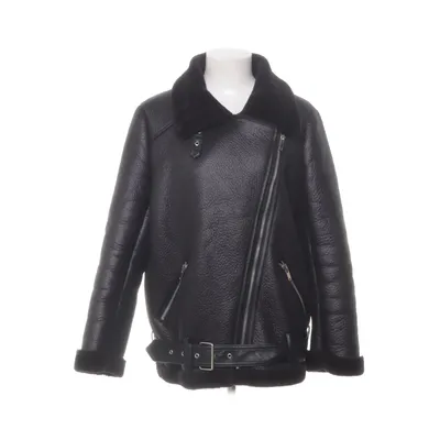Shearling jacket (Black) from Zara Woman Polyurethane