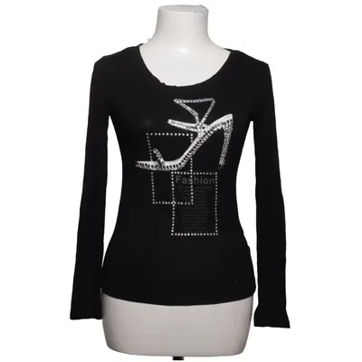 Lange mouwen shirt (Zwart) van Miss Berge Elastaan, Viscose