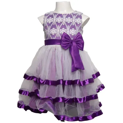 Flower girl dress (Purple, White) from Fiona & Co Polyester