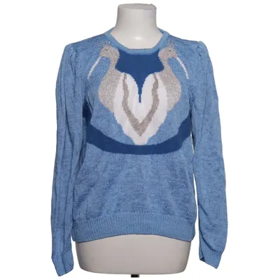 Pull-over (Bleu, Blanc) de Malina Wong Acrylique, Angora, Coton, Fibre métallique, Viscose