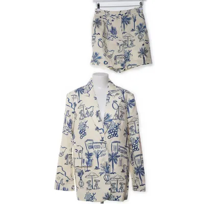 Set (Beige, Blauw) van NA-KD Katoen, Elastaan, Linnen, Polyester