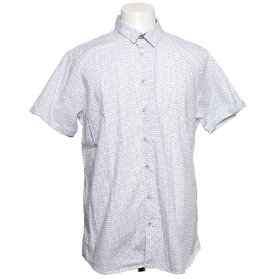 Chemise à manches courtes (Blanc, Bleu) de No Excess Coton, Élasthane
