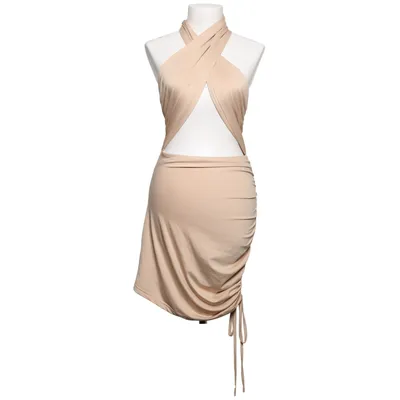 Halterneck dress (Beige) from D&M Elastane, Polyester