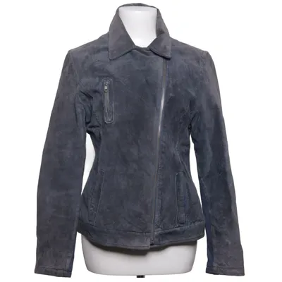 Biker jacket (Gray, Blue) from L.K. Berlin Cotton, Leather