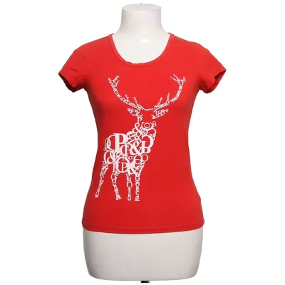 T-shirt (Rouge, Blanc) de P&Co Coton, Élasthane