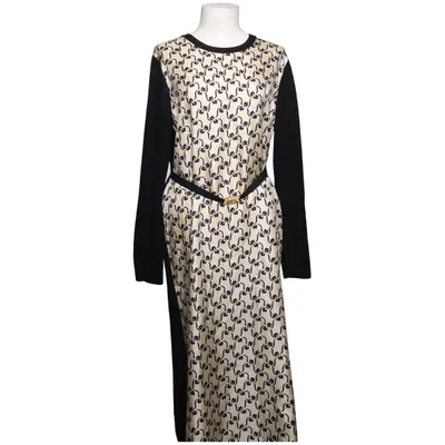 Klänning (Svart, Vit) från Tory Burch Merinoull, Polyester, Silke
