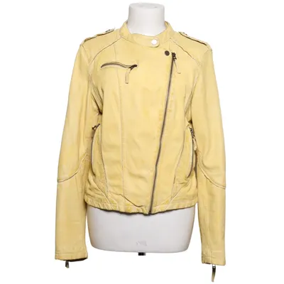 Bikerjakke (Beige) fra Oakwood Bomuld, Læder, Polyester