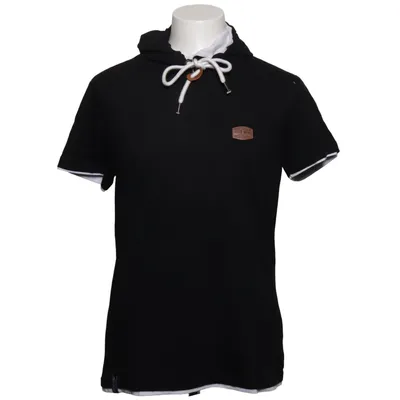 Kurzärmeliger Hoodie (Schwarz, Weiß) von Much More Baumwolle, Polyester