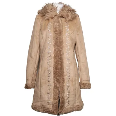 Shearlingjakke (Beige) fra BH International Akryl, Kunstpels, Ruskind
