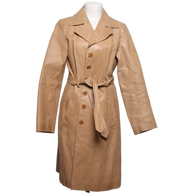 Läderkappa (Beige) från A Feeling of Joy Skinn, Polyester