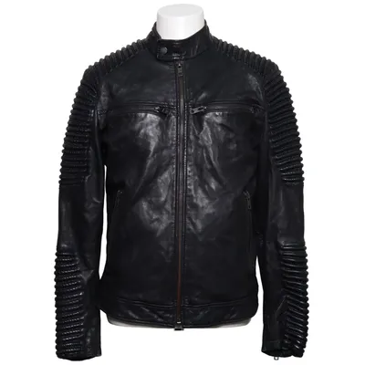Läderjacka (Svart) från Be Edgy Bomull, Skinn, Polyester