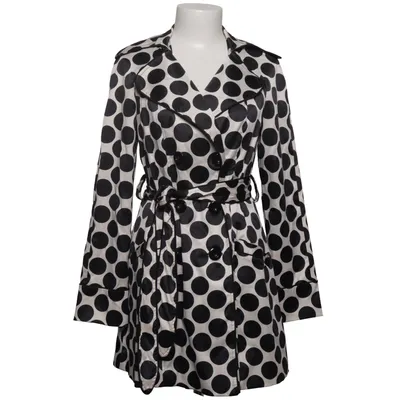 Trench coat (Black, White) from Mymichelle Cotton, Elastane, Polyester