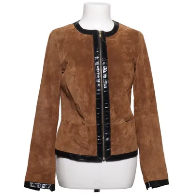 Læderjakke (Brun, Sort) fra Essentiel Antwerp Læder, Polyester