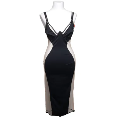 Cocktailkleid (Schwarz, Beige) von God Save Queens Elasthan, Polyamid