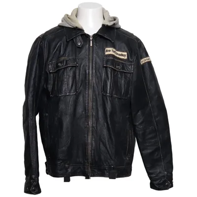 Läderjacka (Svart) från Authentic Clothing Company Bomull, Skinn, Polyester