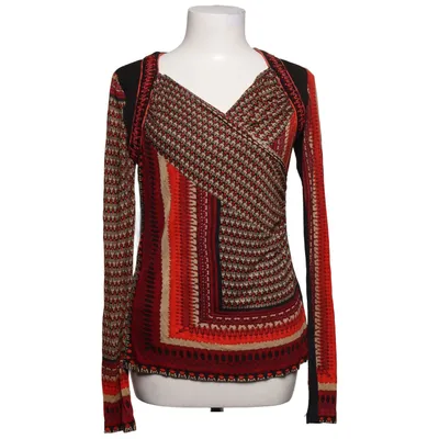 Wikkelblouse (Rood, Beige, Meerkleurig) van Peace & Love Viscose
