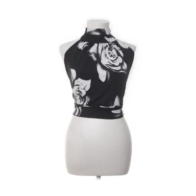 Halternecktopp (Svart, Vit) från Evita Elastan, Polyester
