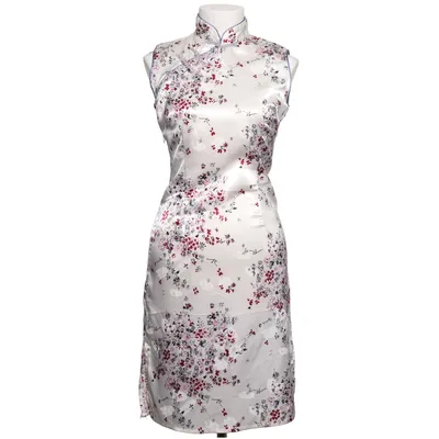 Cheongsam (White, Multicolored)