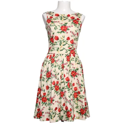 Jurk (Beige, Meerkleurig) van Lady Vintage Katoen, Elastaan