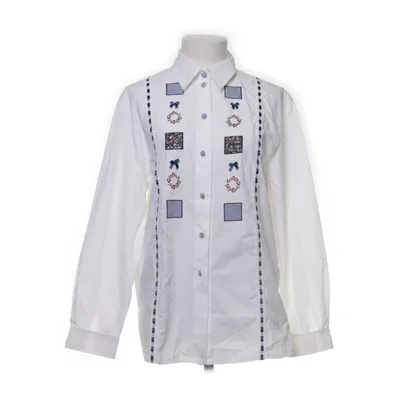 Blouse (Wit, Blauw, Meerkleurig) van Alba Moda Katoen