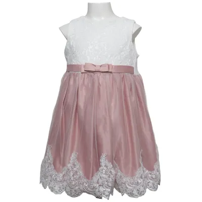 Bloemenmeisjes jurk (Roze, Wit)