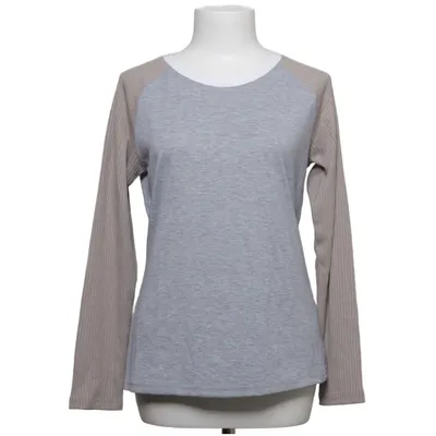 Baseball T-shirt (Gray, Beige, White) from Misslook Cotton